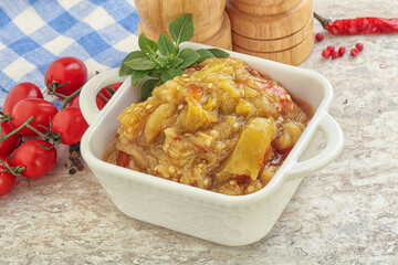 Caucasian Mangal salad with baked vegetables