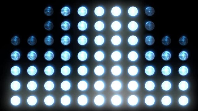 flashing Led wall light. Animation of flashing light bulbs on led wall or projectors for stage lights. Flashes on 25 different screens  4K video