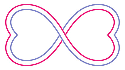 Logo infinity loop love heart yin yang wedding couple happiness - obrazy, fototapety, plakaty