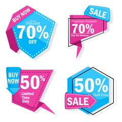 flash sale banner in origami style 