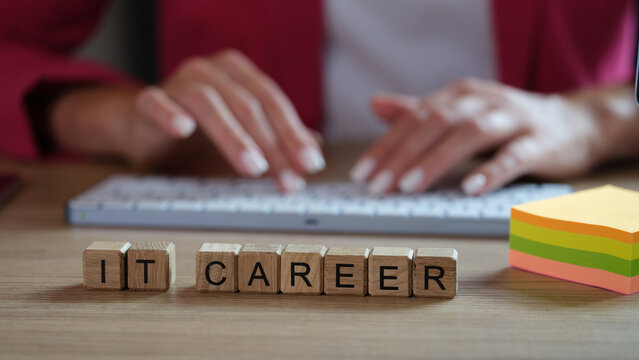 IT programmer career and trainee training concept on computer