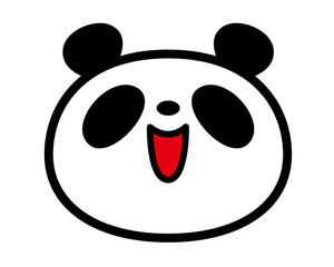 シンプルパンダ顔アイコン　笑顔