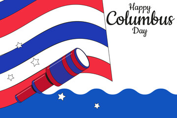 Happy Columbus Day National Usa Holiday background. Vector Illustration.