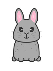 Clip art of cute black rabbit