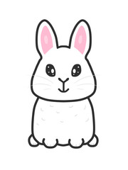 Clip art of cute white rabbit