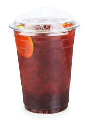 ice lemon tea isolated on white background clipping path