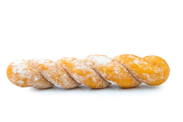 twist bread donut stick isolated on white background