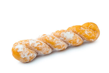 twist bread donut stick isolated on white background
