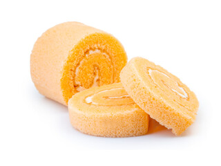 cake roll isolated on white background