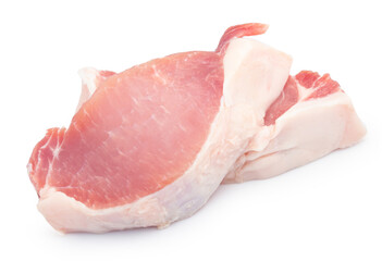 fresh pork isolated on white background