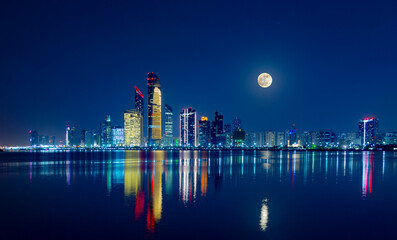 Abu Dhabi Skyline Cityscape at night