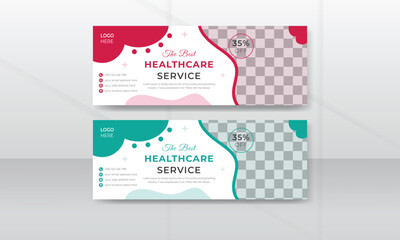 Healthcare medical social media facebook cover template design