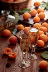 Apricot liquor with fresh fruits.
