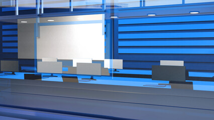 3D Virtual TV Studio News, Backdrop For TV Shows .TV On Wall.3D Virtual News Studio Background,3d illustration