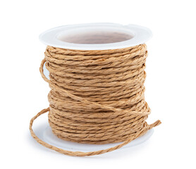 craft rope roll isolated on white background