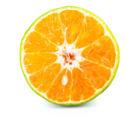Green Orange fruit isolated on white background