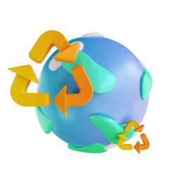 Obraz premium 3D illustration earth recycling