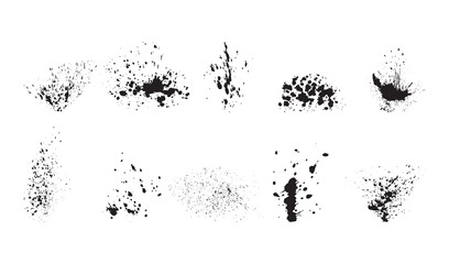 Fototapeta na wymiar Set of collection ink splatters vector illustration