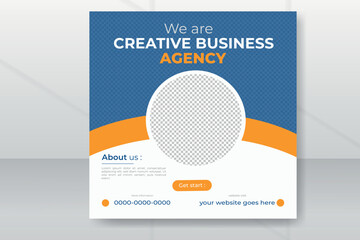 Digital business marketing banner for social media post template.