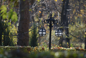 old street lamp in the park