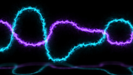 futuristic curve horizontal abstract shape glow effect, graphic laser neon ray sparkle spectrum...