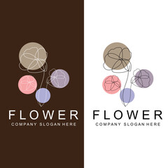 Floral Logo Design, Vector Illustration Style Line Icon Abstract artwork