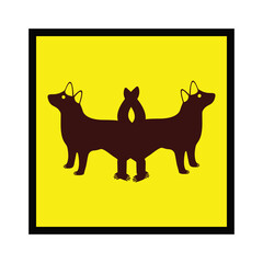 Two dog logo template design 