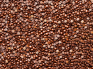 Close up of coffee roasted coffee beans