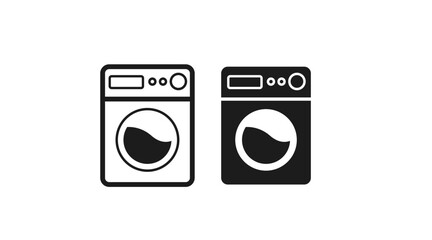 Washing machine icon, flat design, vector illustration