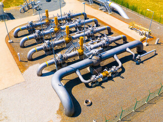 Natural gas pipeline. One part of Nord Stream pipeline from Russia to European Union. High pressure...