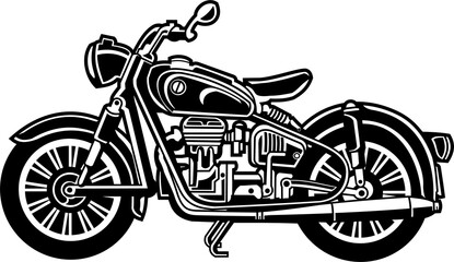 motorcycle classic on a white background