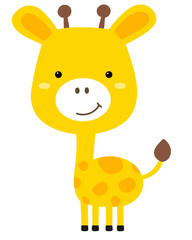 Cute smiling giraffe vector illustration