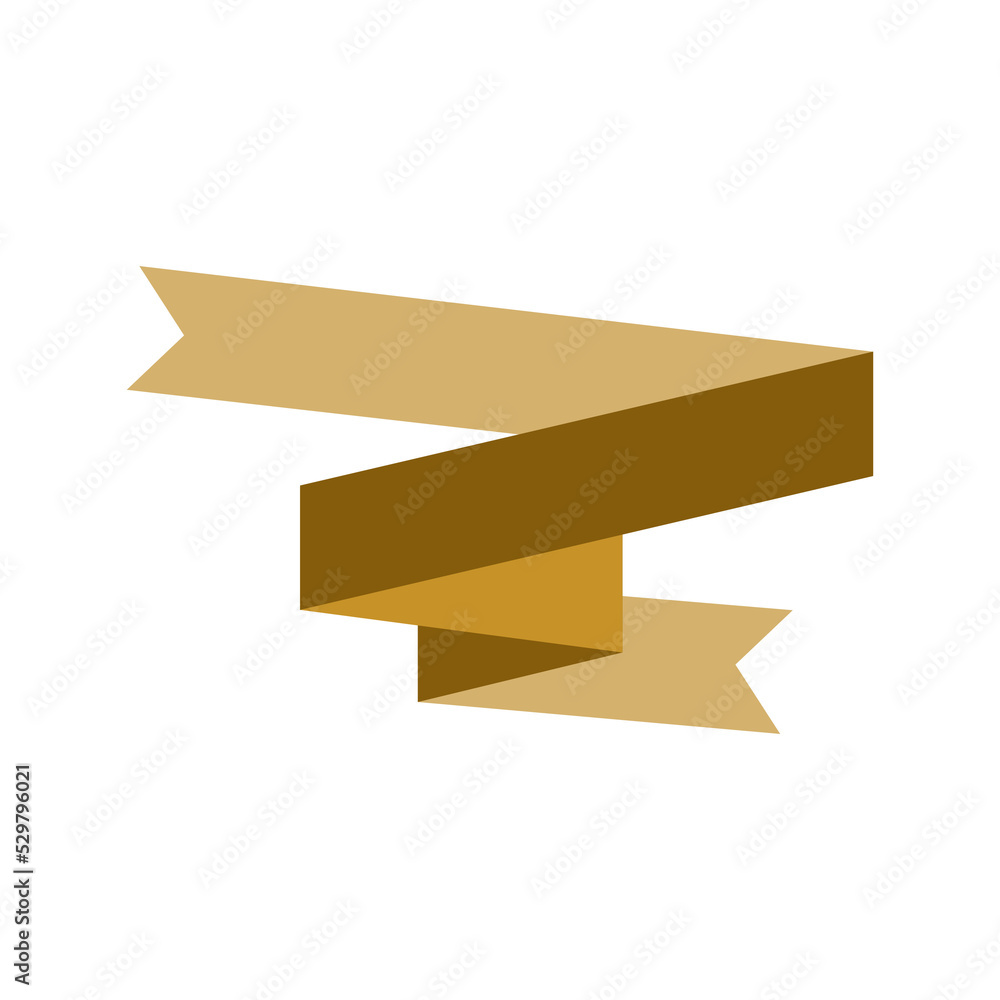 Poster ribbon illustrations in golden color. set of empty element decoration for text copy space. elegant f
