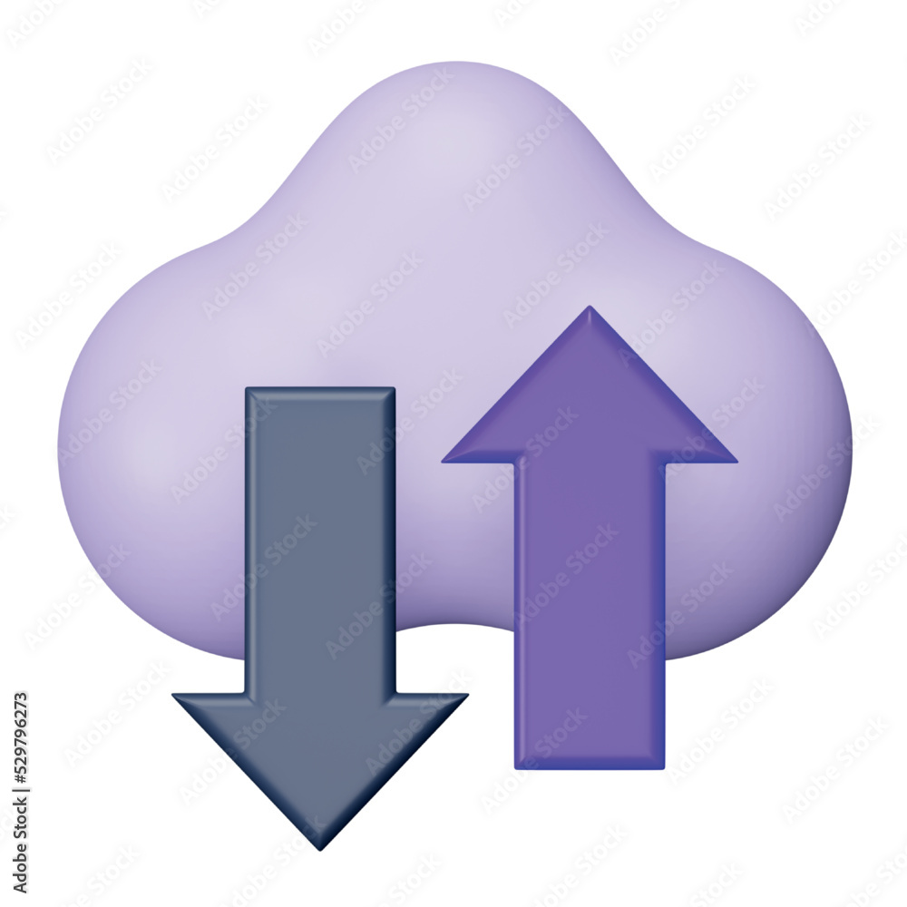 Aufkleber cloud data storage 3d rendering isometric icon.