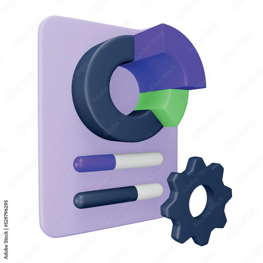Aufkleber customization report 3d rendering isometric icon.