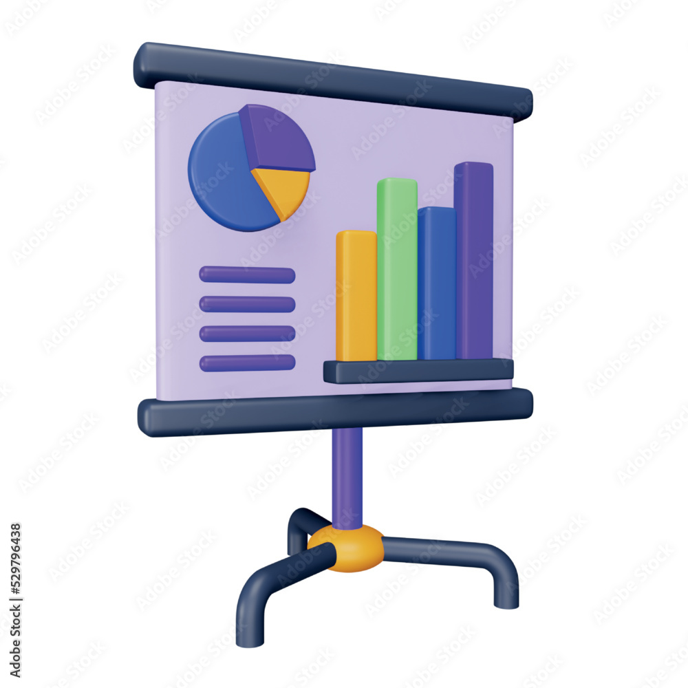 Aufkleber data visualization 3d rendering isometric icon.