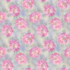 Floral seamless pattern. Watercolor ornament of flowers on an abstract background.