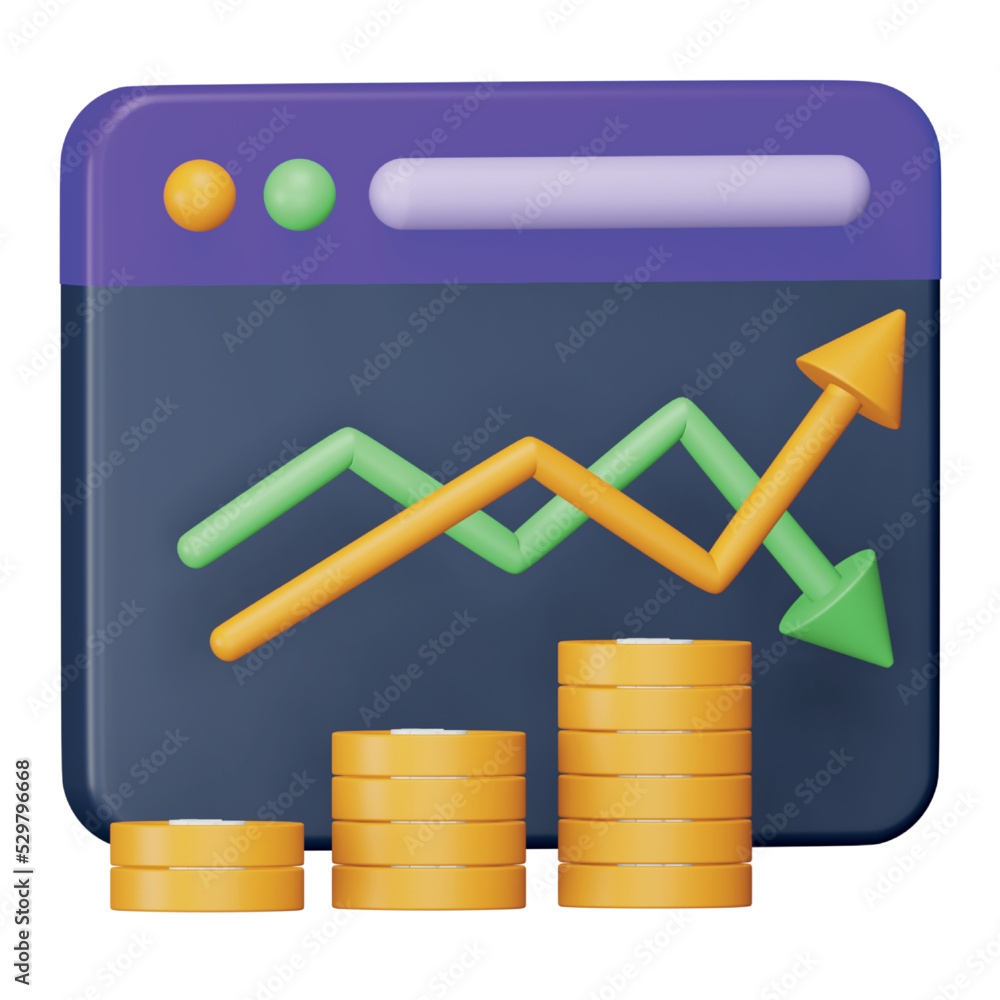 Aufkleber stock data analysis 3d rendering isometric icon.