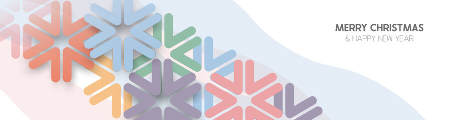 Christmas Background with Abstract colorful pastel simple snowflakes background. Vector illustration