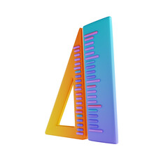 3D illustration colorful ruler