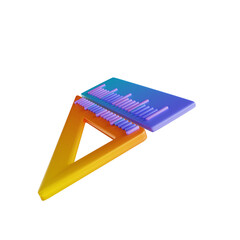 3D illustration colorful ruler