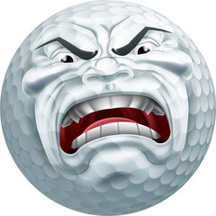 Angry Golf Ball Sports Cartoon Mascot