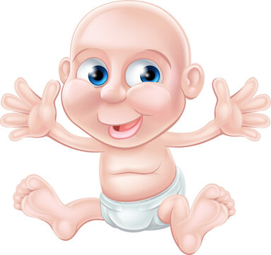 Happy cartoon baby