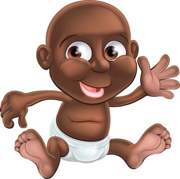 Happy baby waving