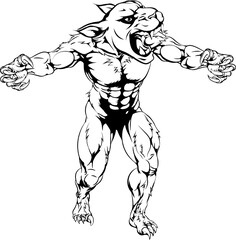 Panther scary sports mascot
