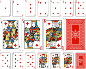 Bridge size Diamond playing cards plus reverse