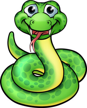 Friendly Cartoon Snake