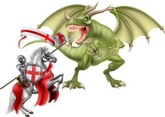 Obraz premium Saint George Fighting the Dragon