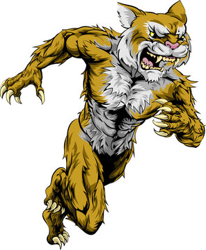 recommend clip art: Wildcat sports mascot running