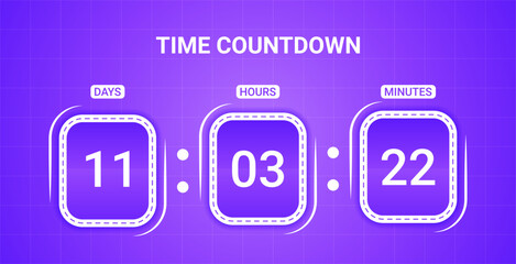 Coming soon, countdown timer vector template